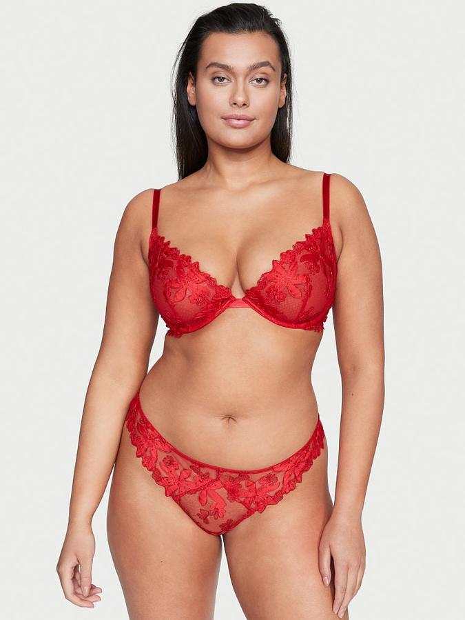 Ziggy Glam Floral Embroidery Thong Panty image number 0
