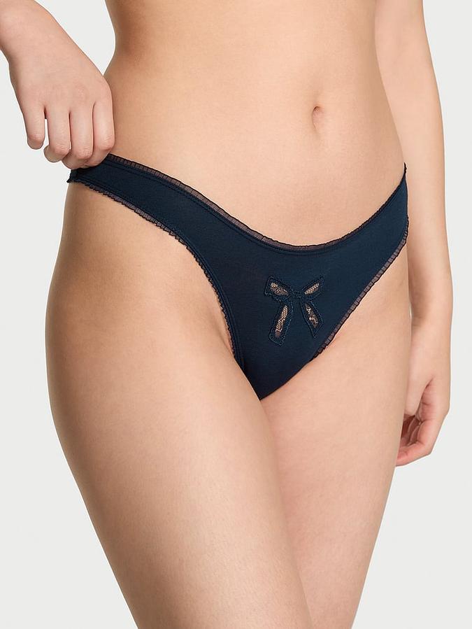 Cotton High-Leg Thong Panty