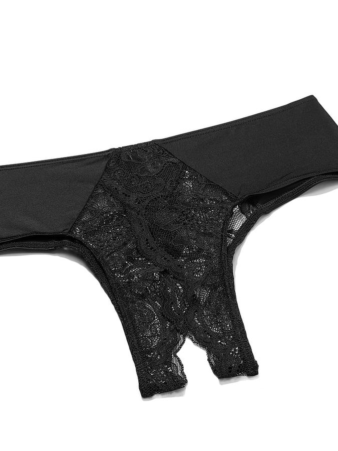 Micro Lace Crotchless Cheeky Panty image number 3