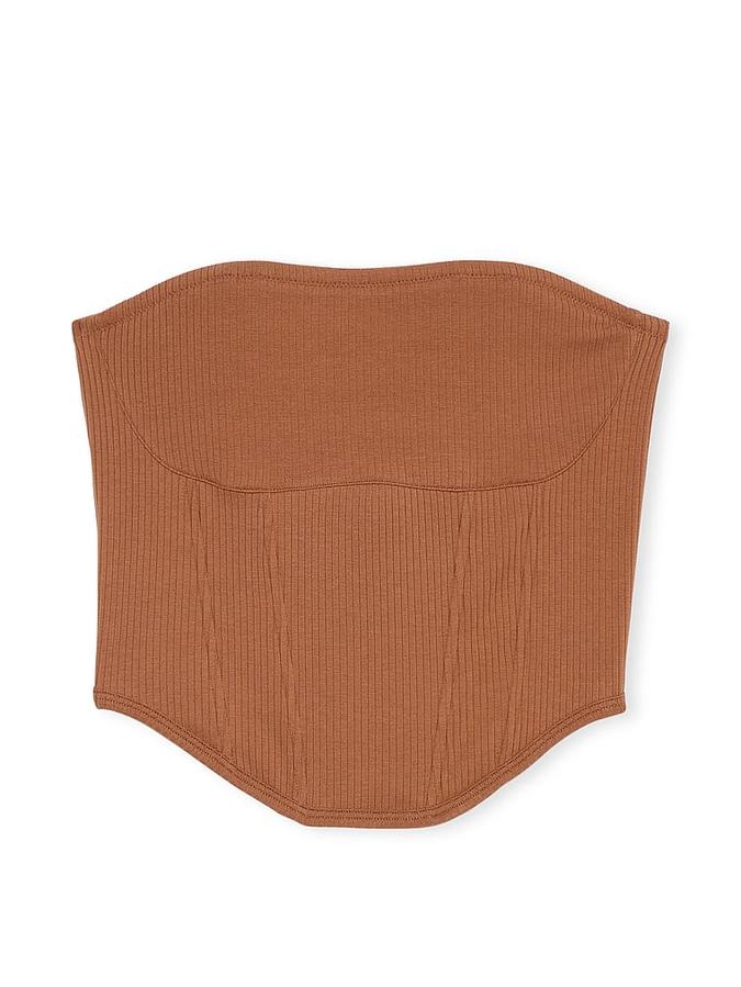 The Cinched Cotton Strapless Corset Top image number 2