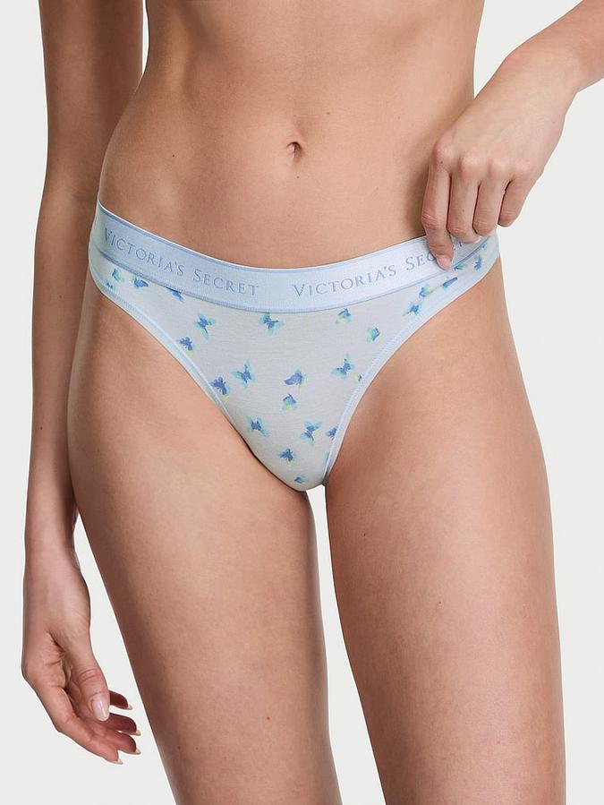 Logo Cotton Thong Panty image number 0