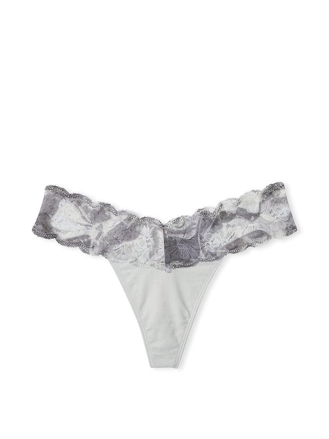 Everyday Lace Trim Thong Panty image number 2