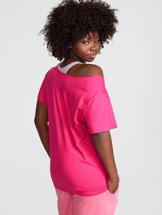 Campus Cotton Off-The-Shoulder Tee
