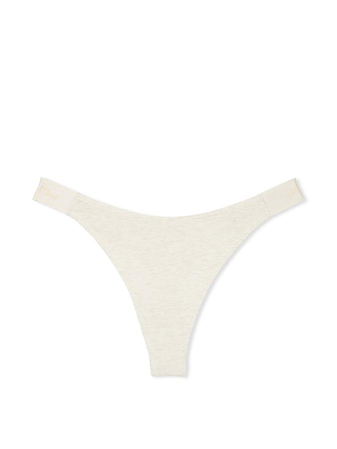 Logo Cotton High-Leg Thong Panty