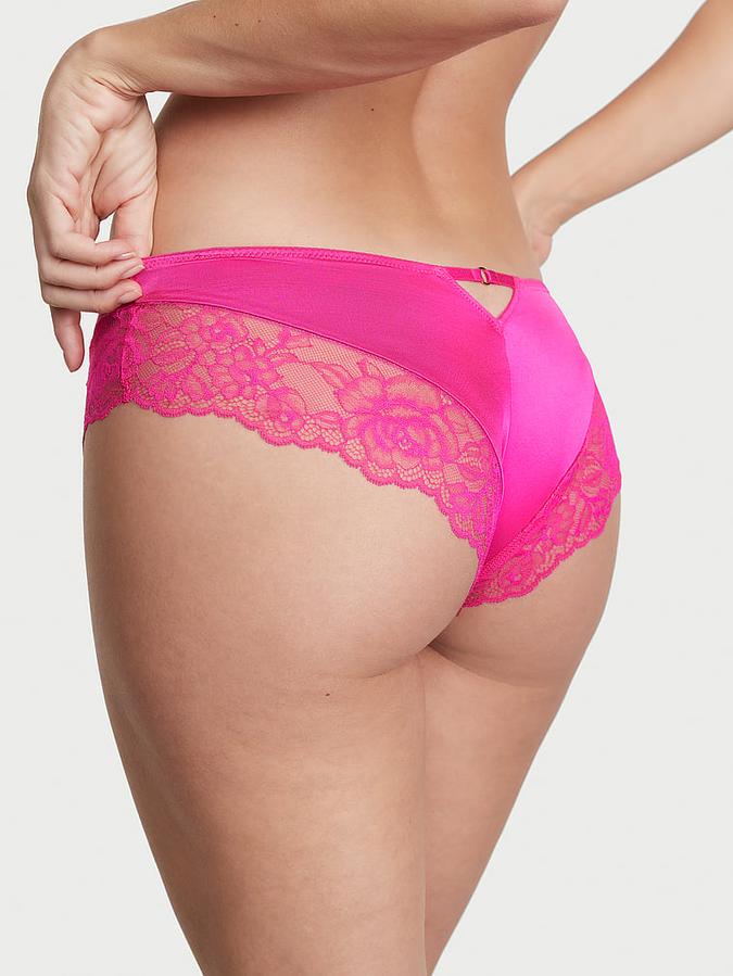 Rose Lace-Trim High-Leg Cheeky Panty