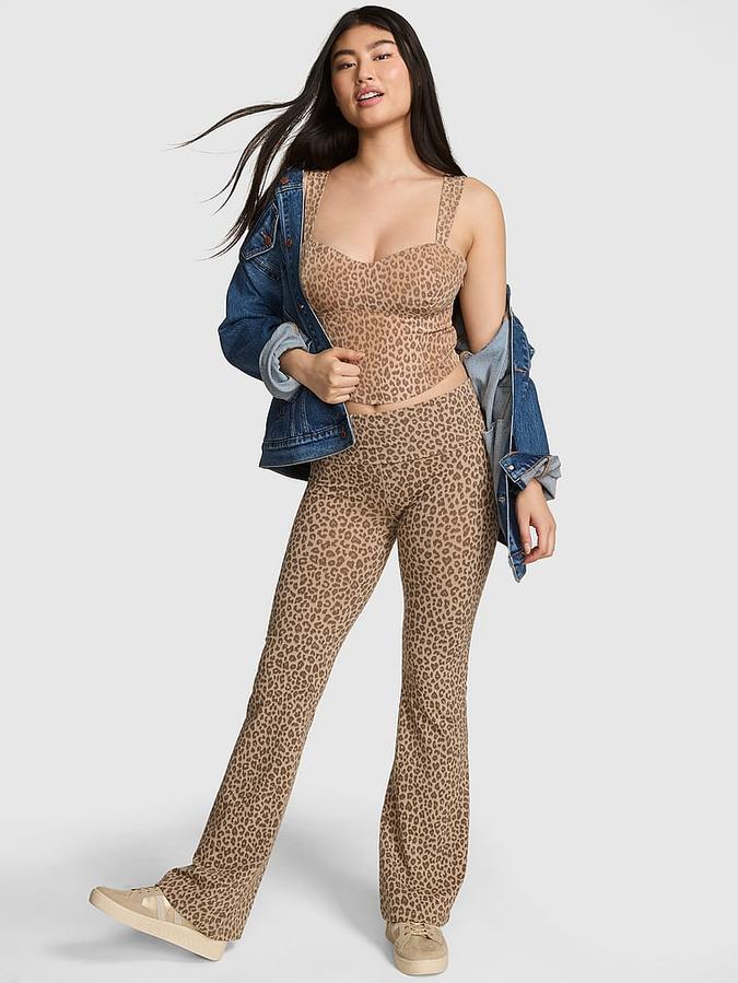 All-Day Cotton Foldover Flare Leggings image number 0