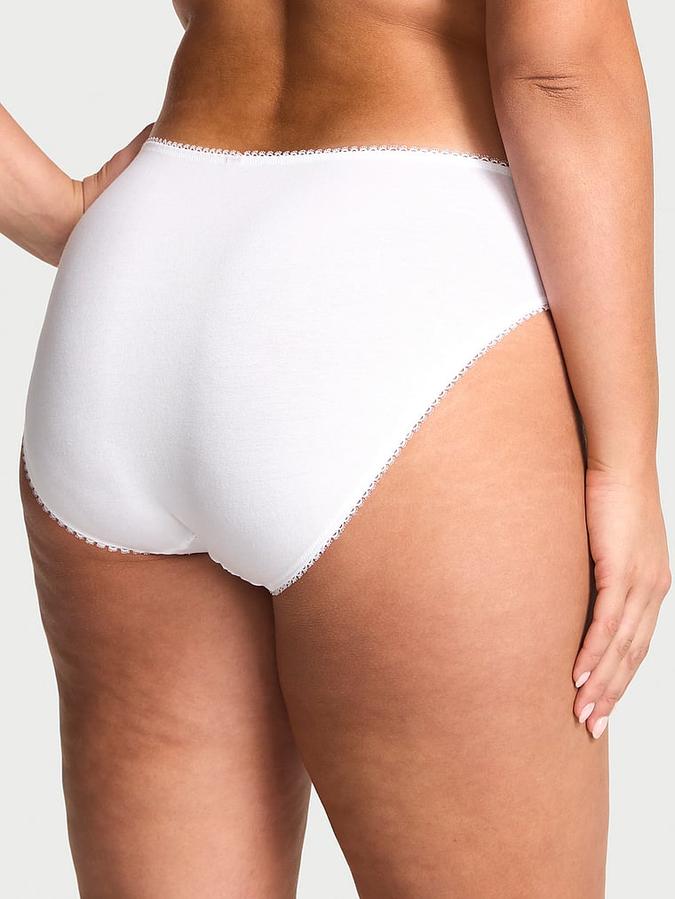 Stretch Cotton Eyelet High-Leg Brief Panty image number 1