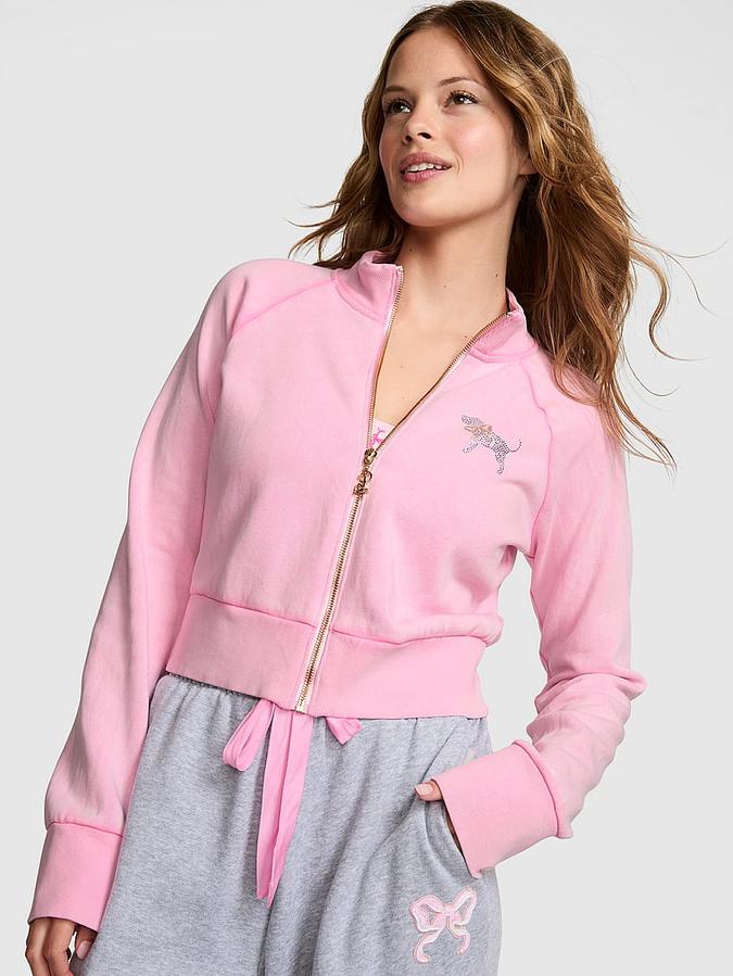 Pink PINK x LoveShackFancy Reissued Full-Zip Sweatshirt PINK x LoveShackFancy Reissued Full-Zip Sweatshirt