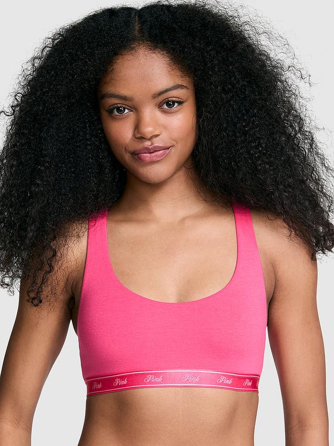 Logo Cotton Racerback Bralette image number 0
