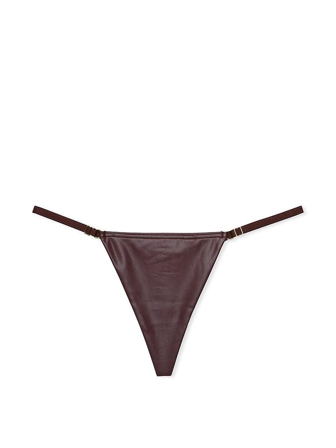 Faux Leather Adjustable V-String Panty image number 2