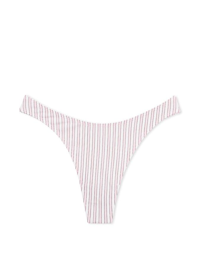 Stretch Cotton High-Leg Scoop Thong Panty image number 2
