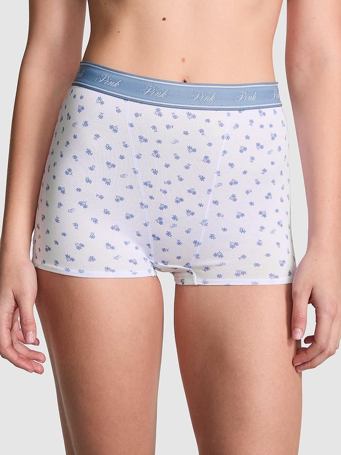 Logo Cotton High-Waist Boyshort Panty