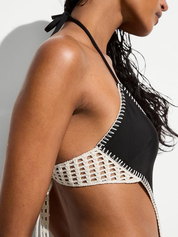 Archives Crochet Scuba Cheeky Monokini One-Piece Swimsuit image number 1