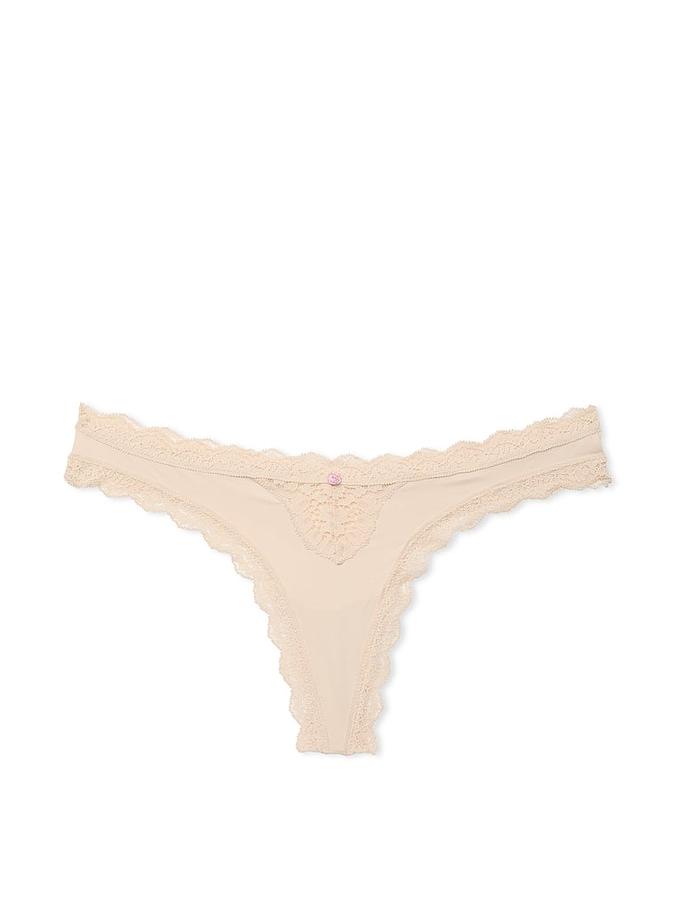 Lace-Trim Thong Panty image number 0