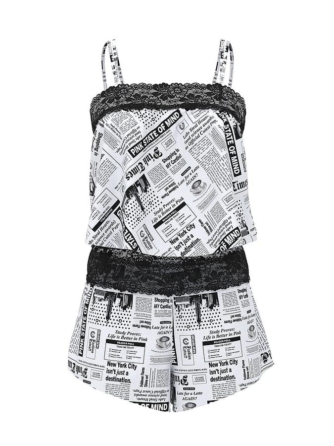 Wink Lace-Trim Cami & Shorts Set image number 2