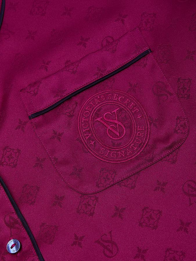 Glazed Satin Short Pajama Set image number 3