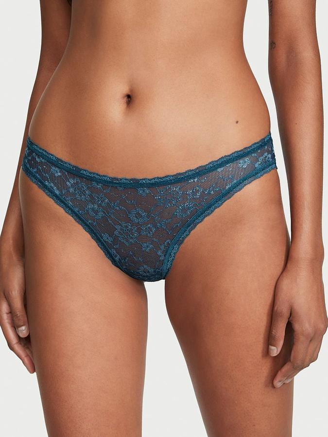 Shimmer Lace Lace-Up Bikini Panty image number 0