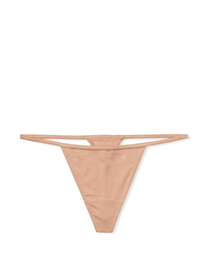 Stretch Cotton V-String Panty image number 1