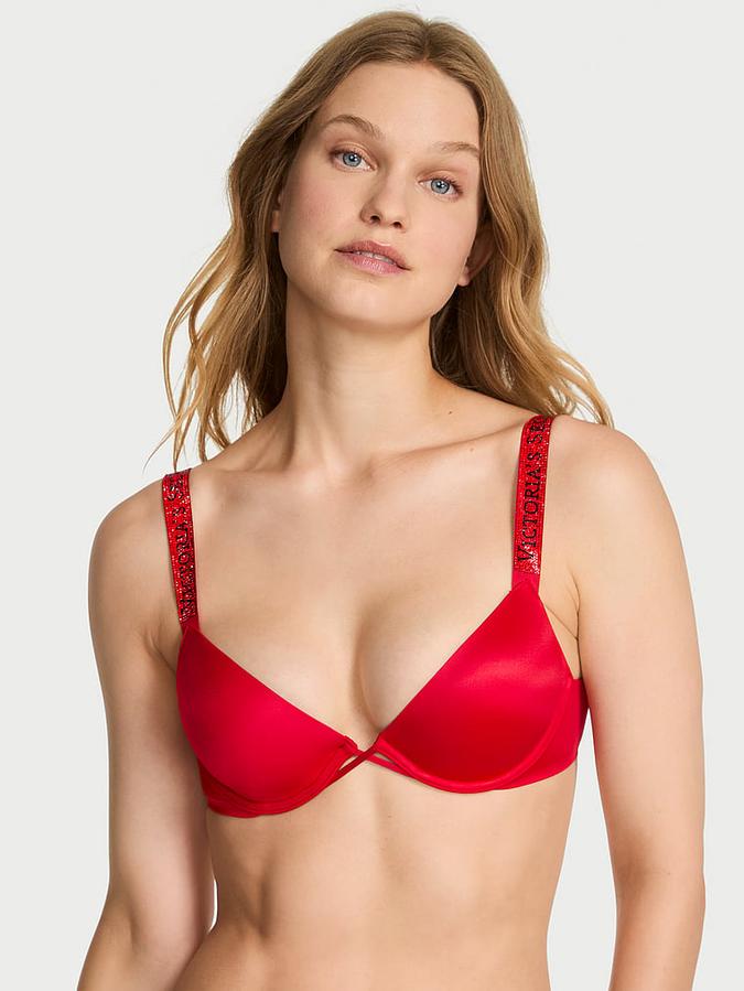 Logo Shine Strap Lightly Lined Low-Cut Demi Bra