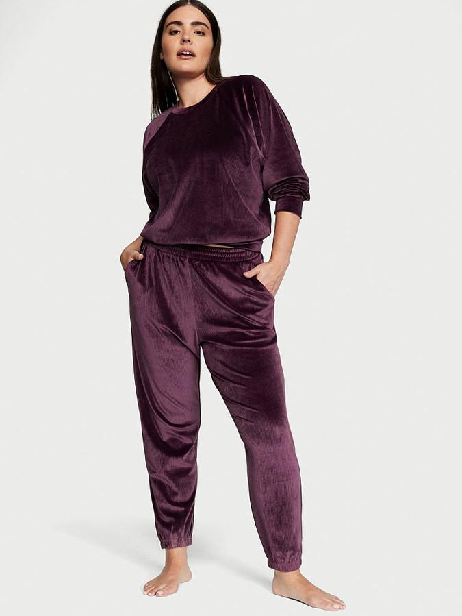 Velour Ribbed Lounge Pants