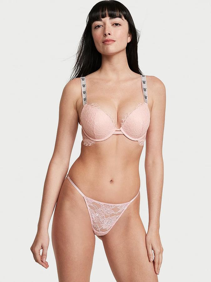 Shine Strap Lace V-String Panty image number 3