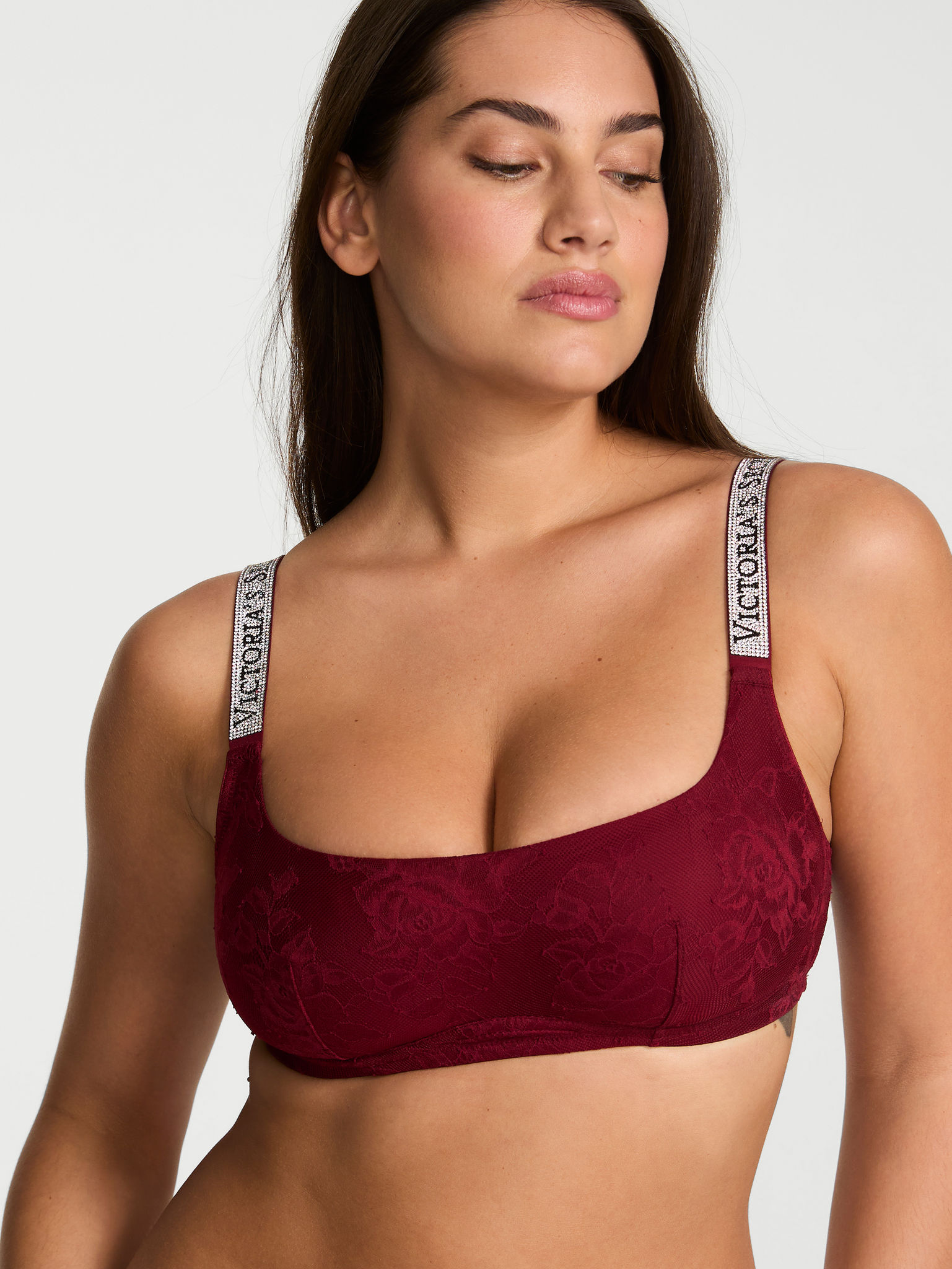 Shine Strap Lace Scoop Bralette