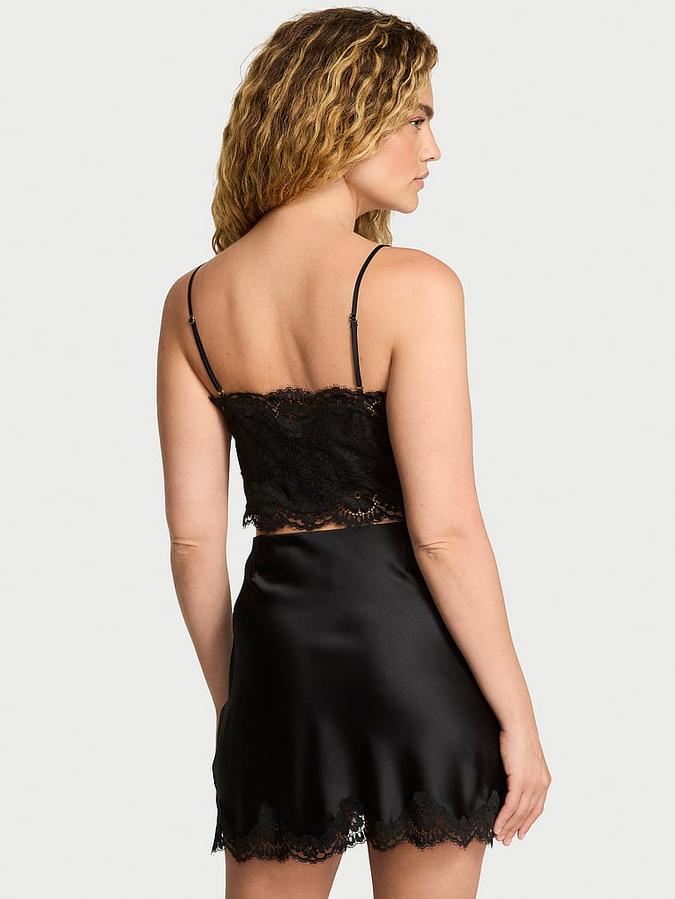 Satin Lace Cami & Mini Skirt Set