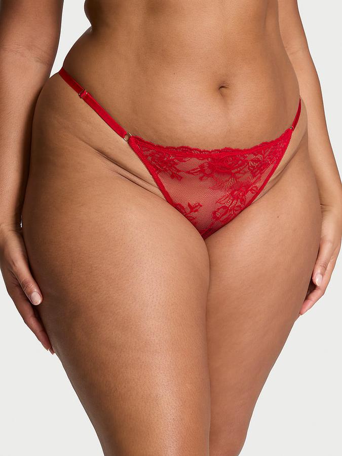Rose Lace Adjustable V-String Panty image number 0