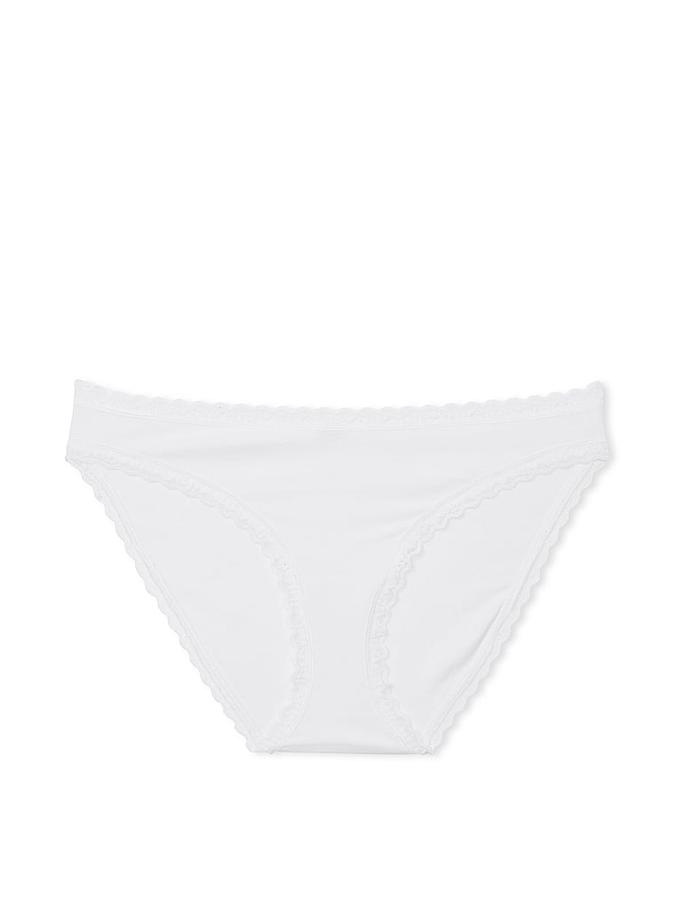 Lace-Trim Cotton Bikini Panty