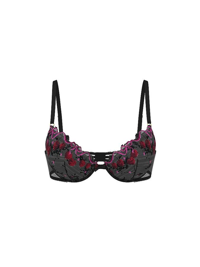 Cherry Pop Embroidery Push-Up Bra image number 2
