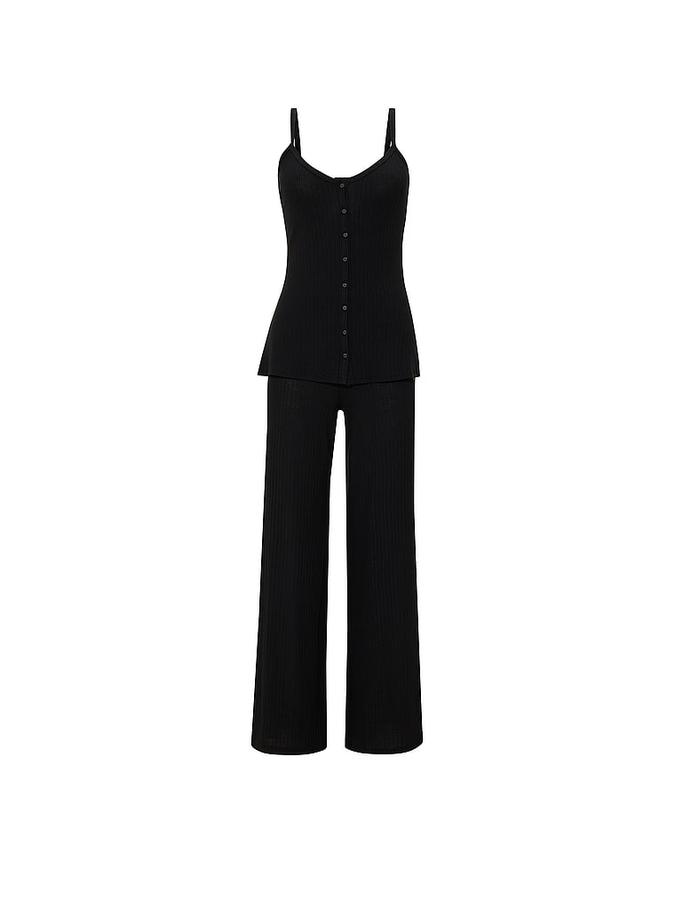 SoSoft&trade; Modal Wide-Rib Button-Front Cami & Pants Set image number 2