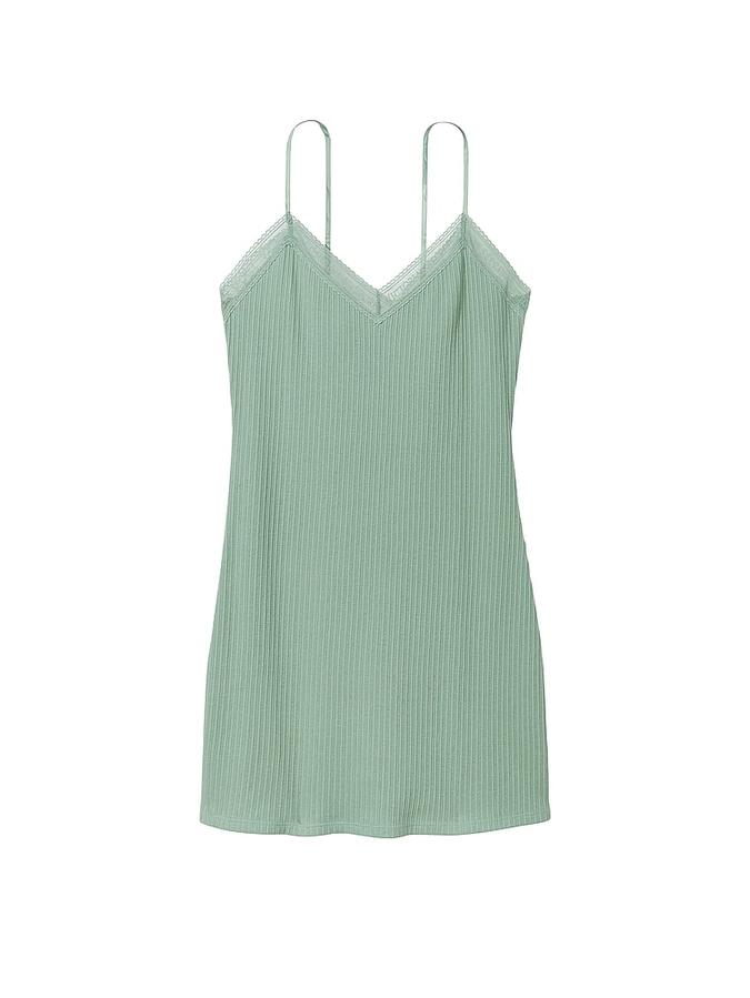 Lace-Trim Pointelle Short Slip image number 2