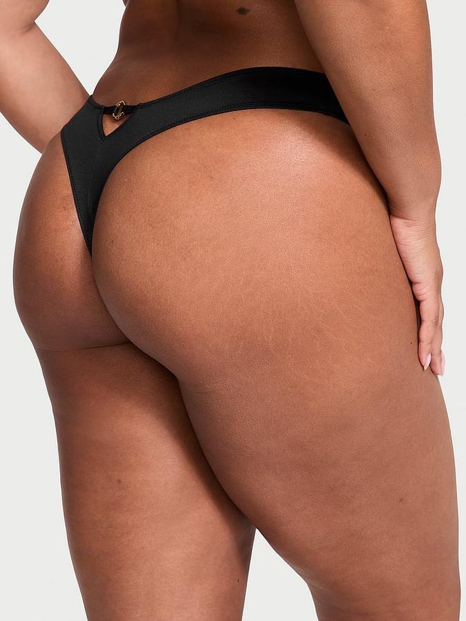 Strappy Hardware Crotchless Thong Panty