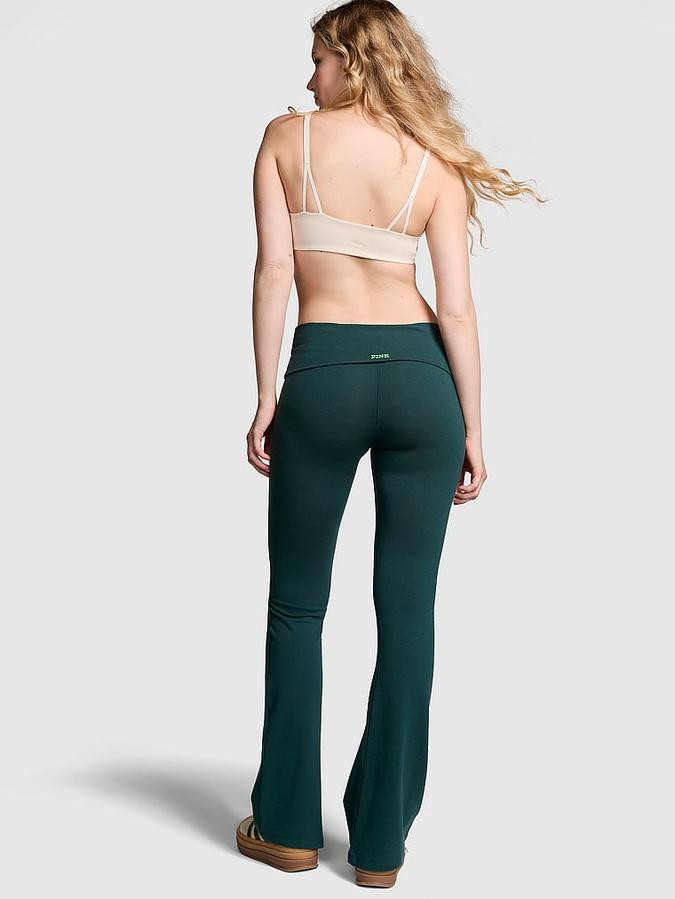 All-Day Cotton Foldover Flare Leggings image number 1