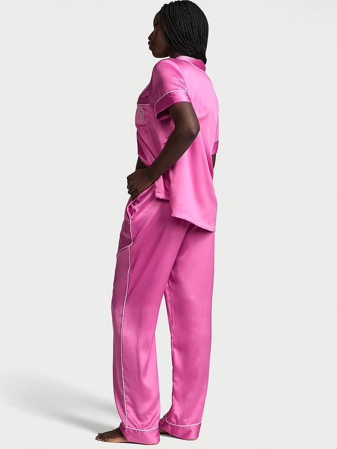 Satin Short-Sleeve PJ Set image number 1