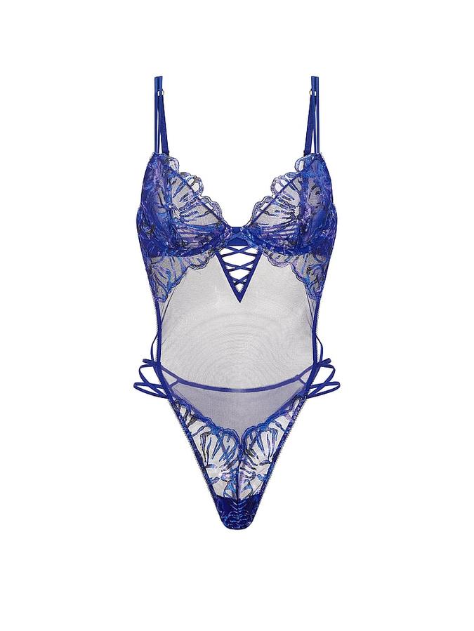 Party Floral Sequin Embroidery Unlined Demi Teddy image number 2