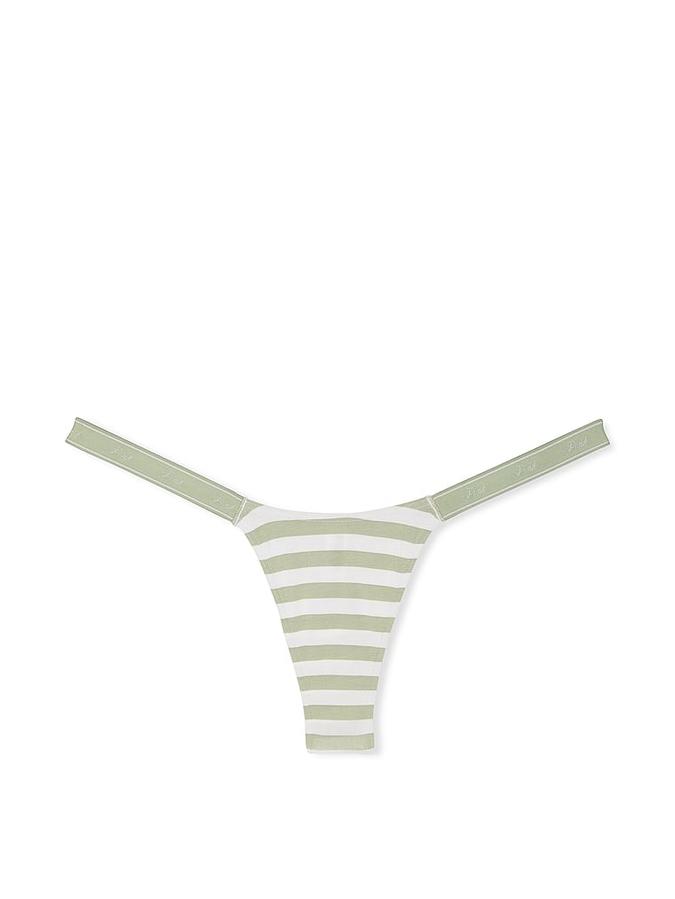Logo Cotton High-Leg Micro Thong Panty image number 2