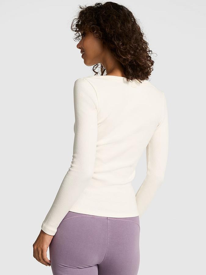 Vintage Ribbed Scoop Long-Sleeve Tee image number 1