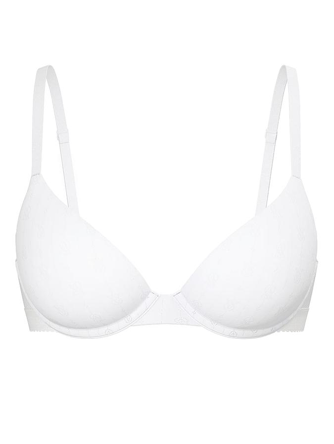 Pointelle Logo Lightly Lined Demi Bra image number 2
