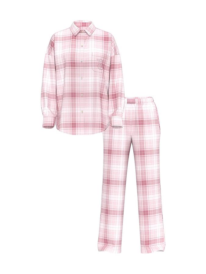 Modal-Cotton Gingham Long Pajama Set image number 2