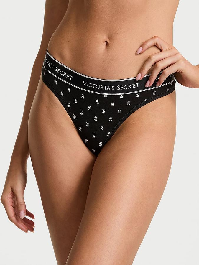 Logo Cotton Thong Panty image number 0
