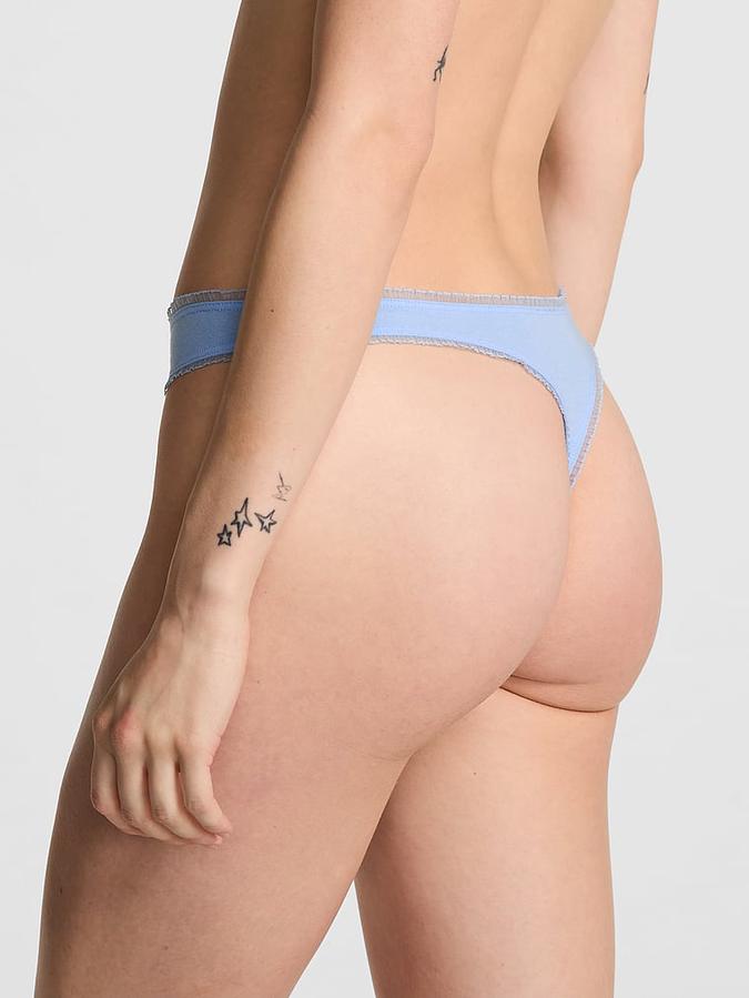 Cotton Daisy Patch High-Leg Thong Panty image number 1