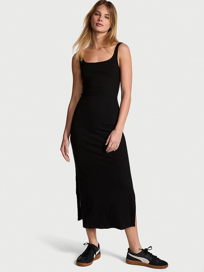 All-Day Soft Ribbed Bodycon Midi Dress image number 0
