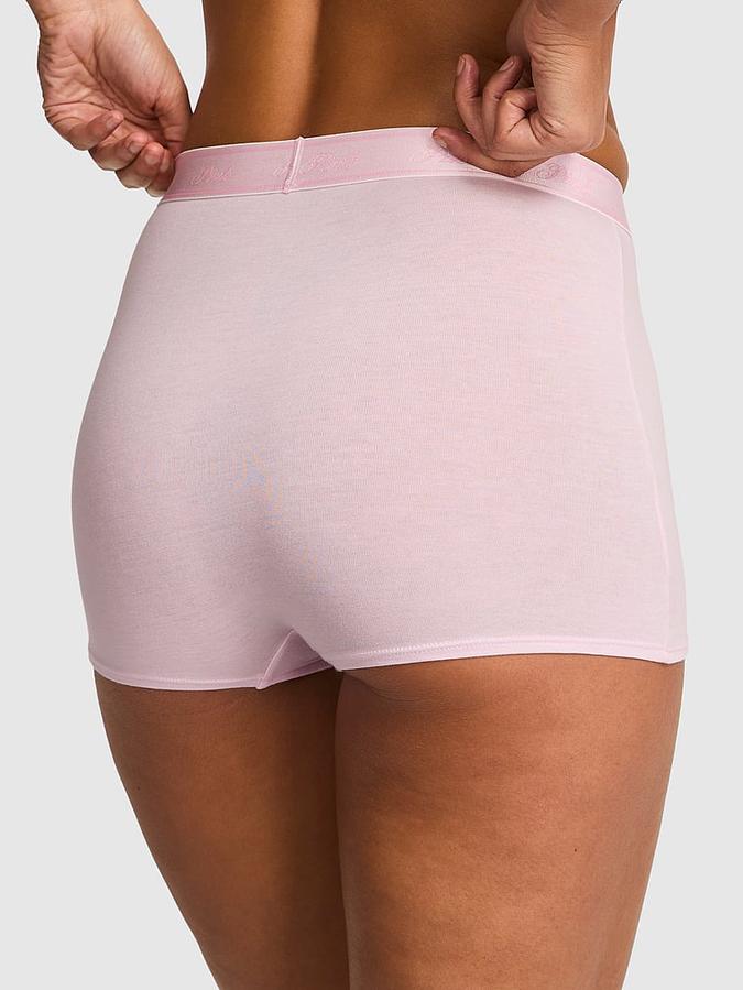 Logo Cotton High-Waist Boyshort Panty