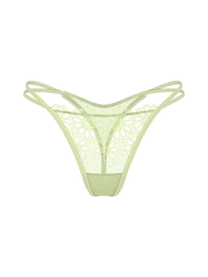 Eyelet Mesh Strappy String Thong Panty image number 2