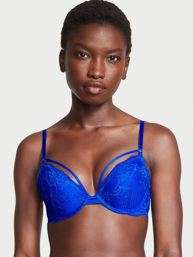Strappy Fishnet Lace Push-Up Bra image number 0
