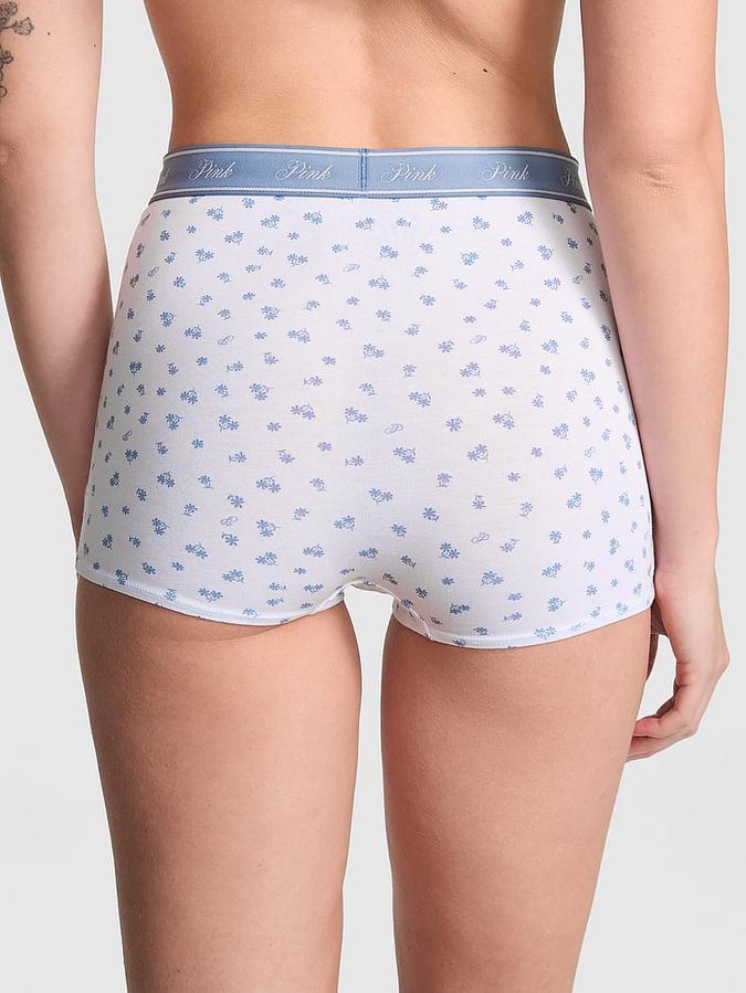 Logo Cotton High-Waist Boyshort Panty