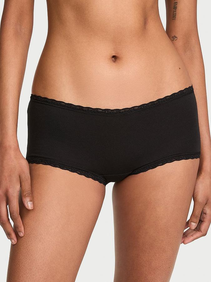 Cotton Lace-Trim Boyshort Panty