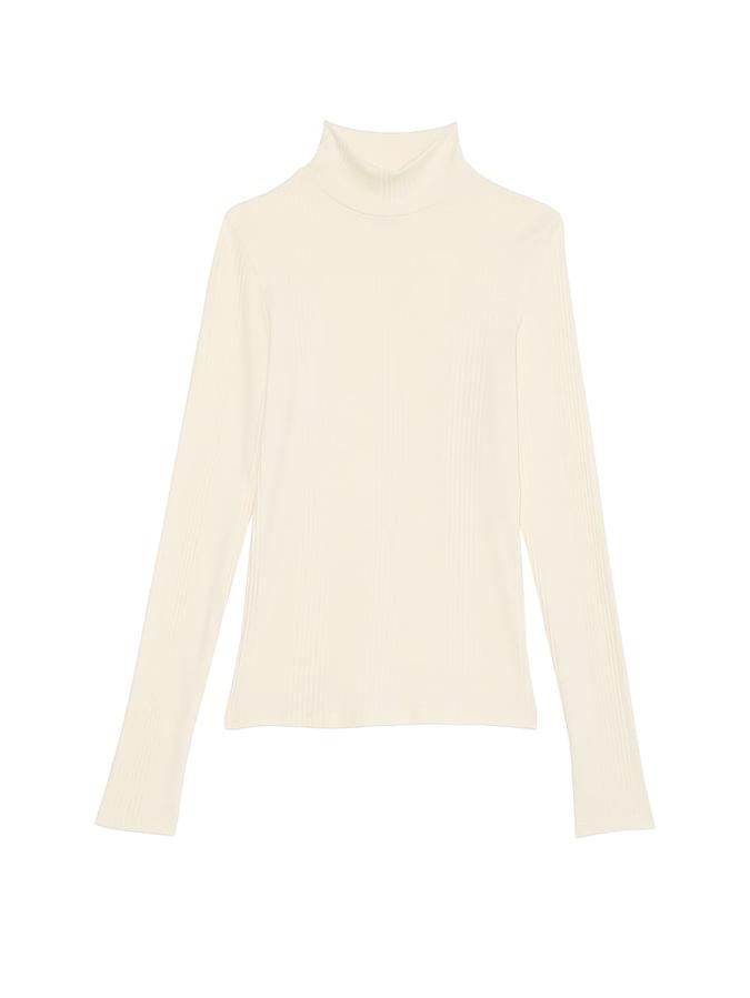 Multi Rib Mock-Neck Long-Sleeve Tee image number 0