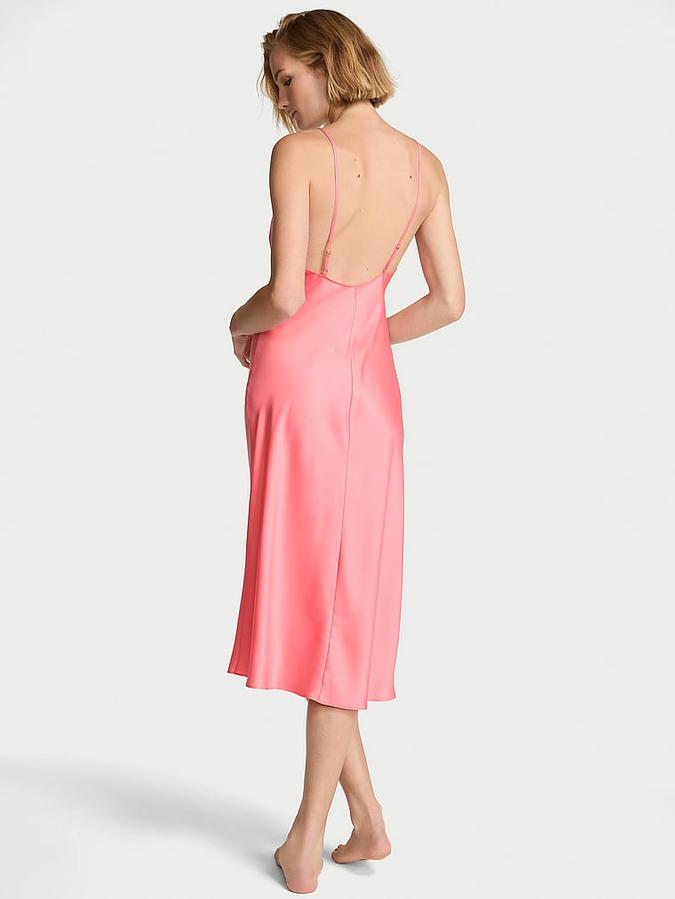 Satin Midi Slip Dress